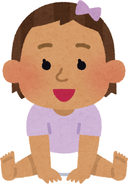 Illustration of a Southeast Asian Baby in a Diaper